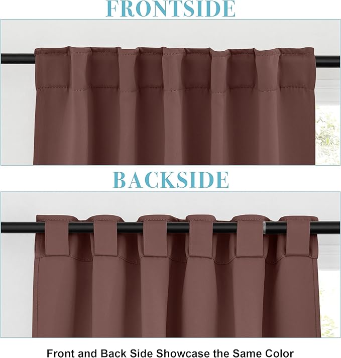 RYB HOME Blackout Curtains for Bedroom, Small Windows Shades Thermal Insulating