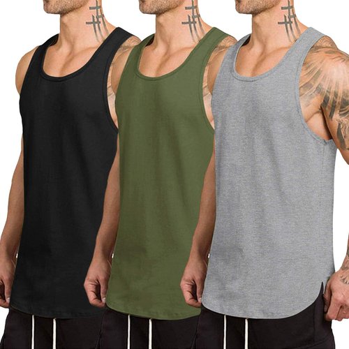 COOFANDY Men's Quick-Dry Workout Tank Tops - 3 Pack Sleeveless Gym Muscle Tees
