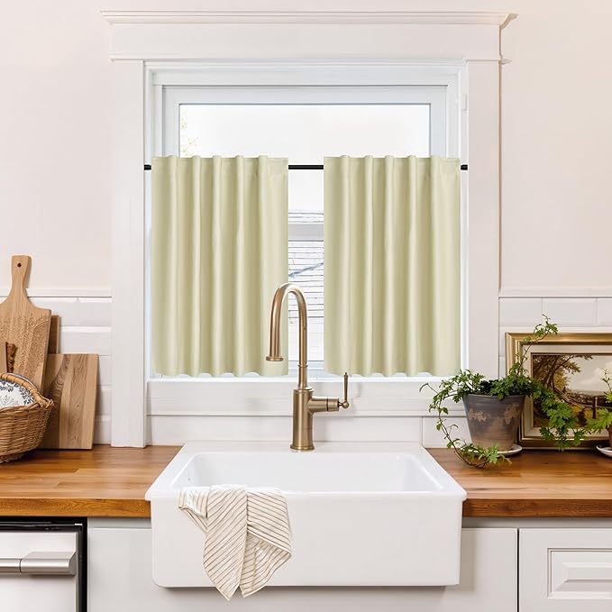 RYB HOME 100% Blackout Short Curtains