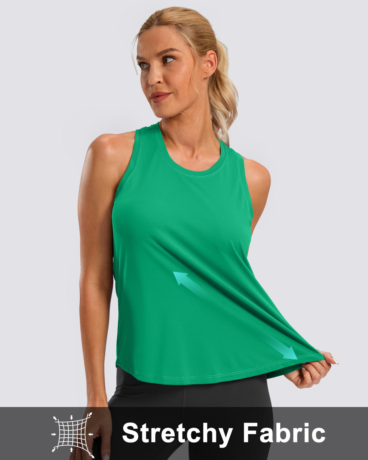 G Gradual Women's Workout Tank Tops Racerback Athletic Yoga Tops Loose Fit Sleeveless Running Gym Sports Shirts for Women(Green,XXL)
