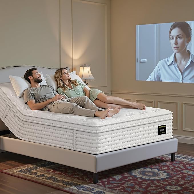 FP FLEXPEDIC Twin Mattress, 10 Inch Cooling Gel Memory Foam Single Mattress, Breathable Hybrid Pocket Spring Firm 7-Zone Mattress, Pressure Relief, Fiberglass-Free & CertiPUR-US, Odorless