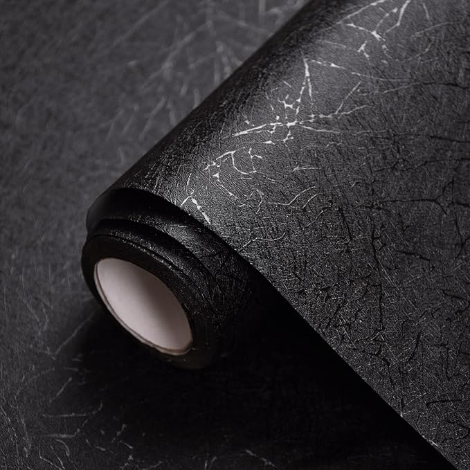 Cohoo Home 512inL 15.7inW Black Silk Peel and Stick Wallpaper