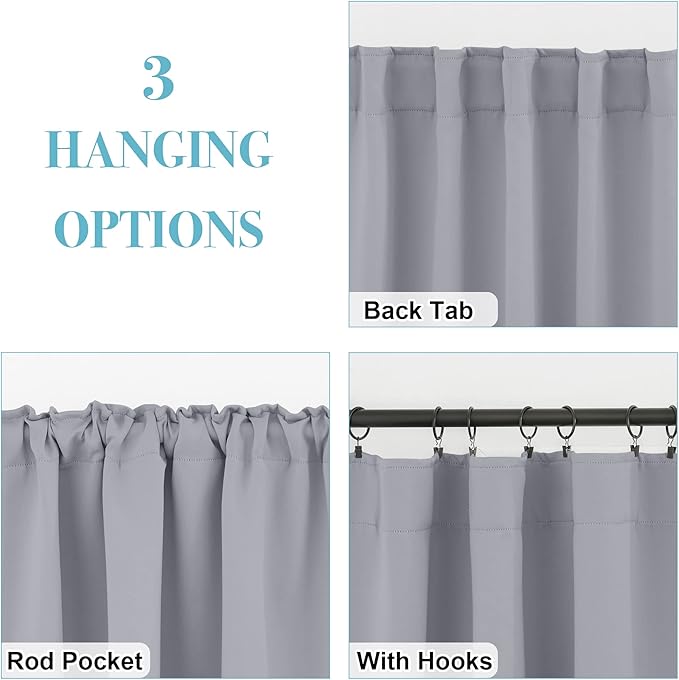 RYB HOME Blackout Curtains for Living Room, Privacy Thermal Insulating Window