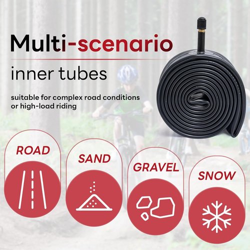 AV32mm 24" Bike Tube - Reliable Replacement Inner Tube for City, Road, Cruiser & Mountain Bikes | Fits 1.75-2.125 Sizes