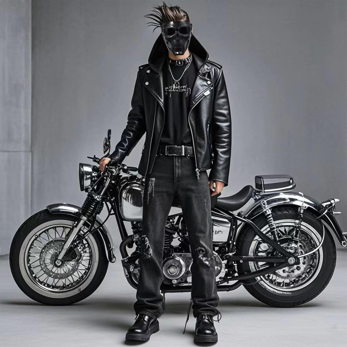 Skiennix Motorcycle Face Mask - Full Face Protection with Dirt Bike Goggles for Men & Women