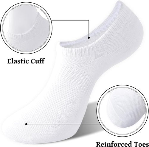 Irisbear No Show Socks - Thin Cotton Non-Slip Design | 6 Pairs of Low Cut Comfort