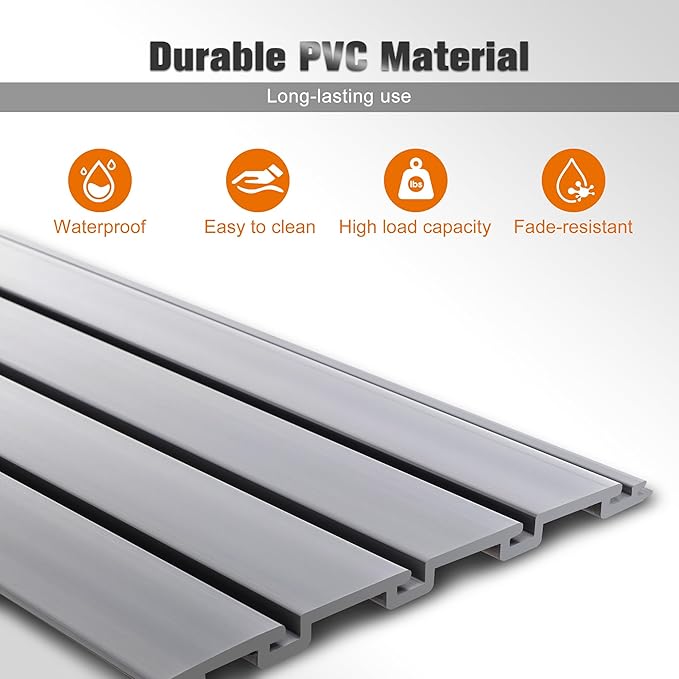 Slatwall Panel 4x2FT PVC Slat Wall Panels Garage Slat Wall Organizer Heavy Duty