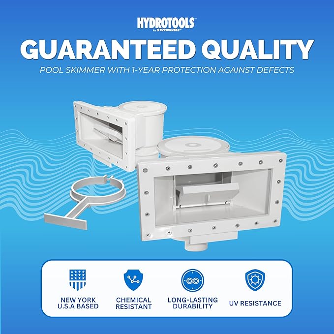 SWIMLINE HYDROTOOLS Standard Wide Mouth Above Ground Pool Skimmer Kit | ALREADY ASSEMBLED | ABS Construction | Pool Skimmer | Wide Mouth | Snap-In & Removable Weir | Above Ground Pool Skimmer