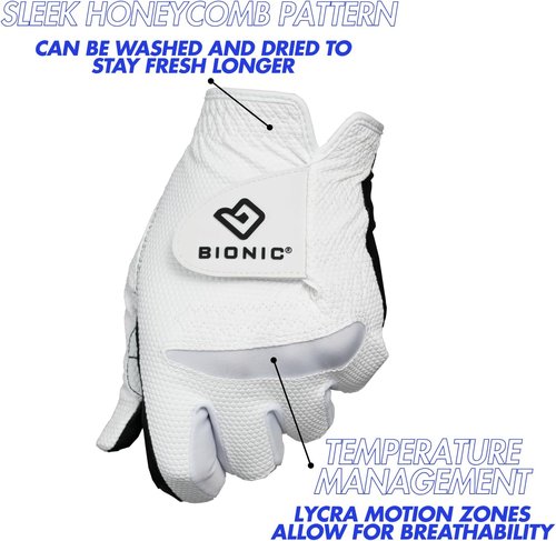 Bionic Men's RelaxGrip 2.0 DX Golf Glove - Enhanced Comfort & Grip | Perfect for All Hand Sizes