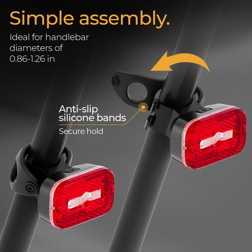LICHTMEISTER® Bike Tail Light with Reflector and Intelligent Brake Light Function – Rear Bike Light LED – Bicycle Tail Light