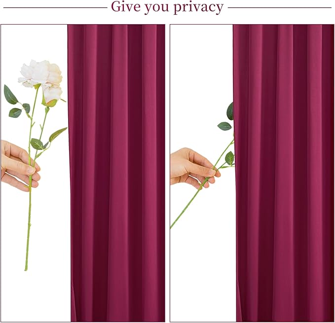 10x10 Burgundy Backdrop Curtain for Parties Wedding Wrinkle Free Maroon Photo Curtains Backdrop Drapes Fabric Decoration for Birthday Engagement Ceremony 5ft x 10ft,2 Panels