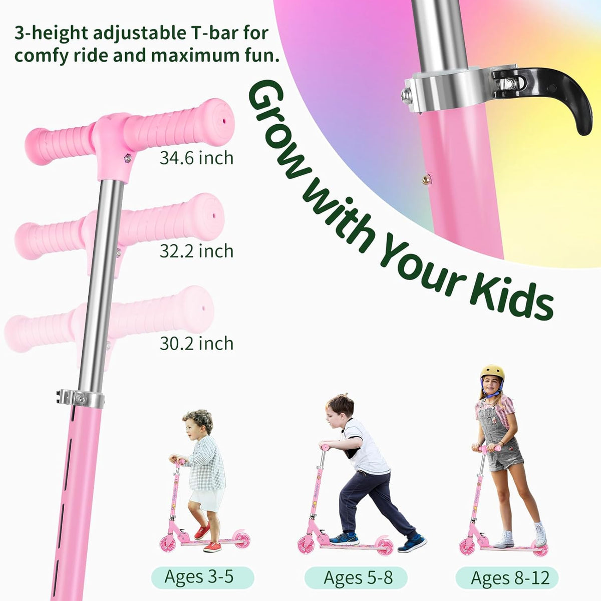 BELEEV V2 Kids Scooter - Light-Up Wheels, Adjustable Height, Lightweight Design | Ages 3-12