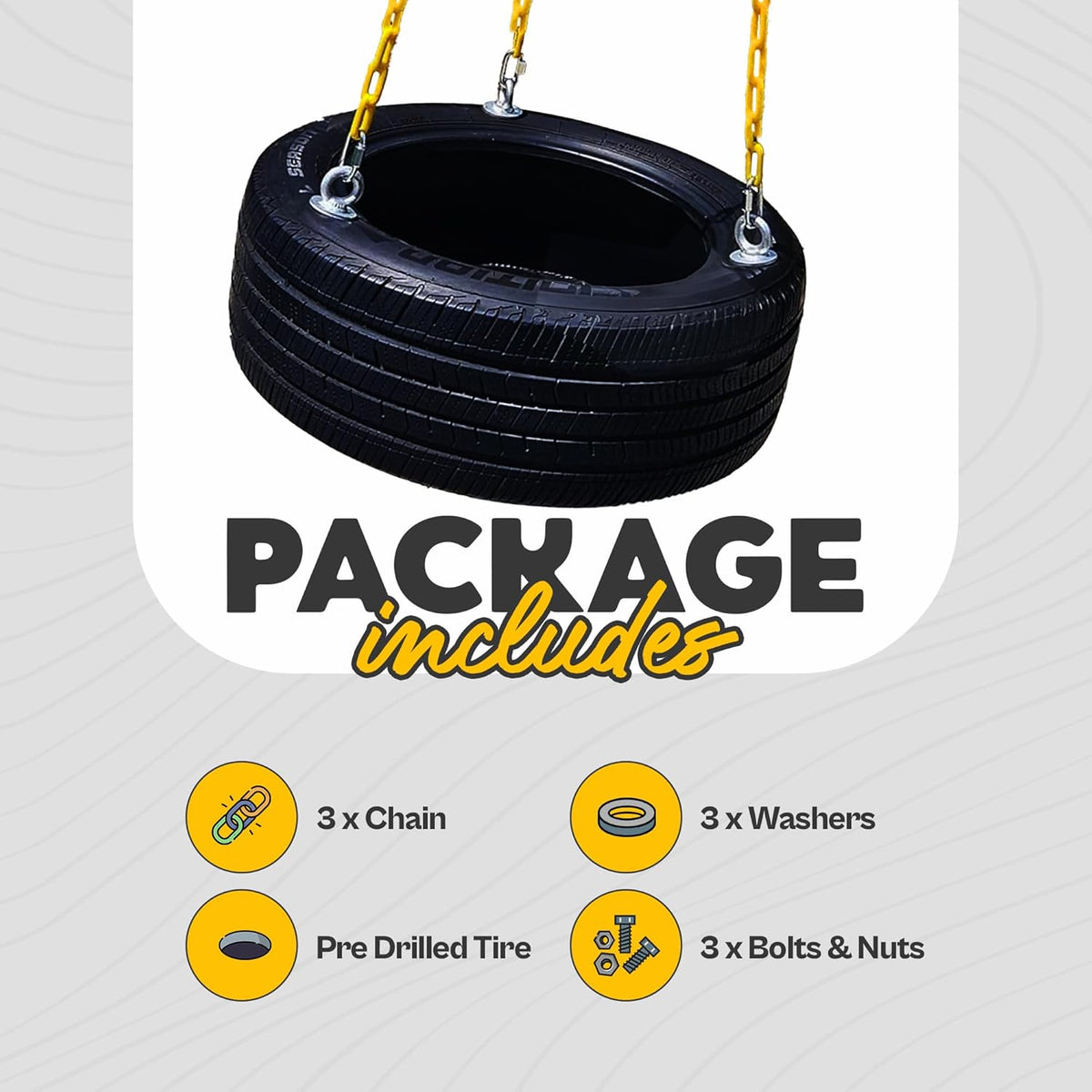 Skiennix Tire Swing - Durable Plastic Coated Chains for Kids & Adults | Outdoor Swing Set Accessories