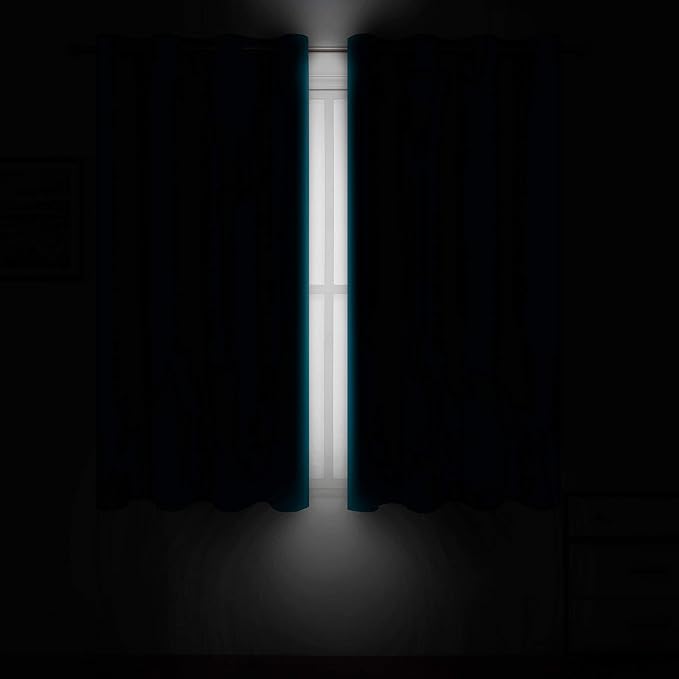 LEMOMO Teal Blackout Curtains 66 x 63 Inch Length/Set of 2 Curtain