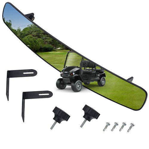 Golf Cart Rearview Mirror - 16.5 Inch Long & Wide Panoramic Golf Cart HD Clear Convex Center Rear View Mirror Fit for EzGo, Yamaha, Club Car