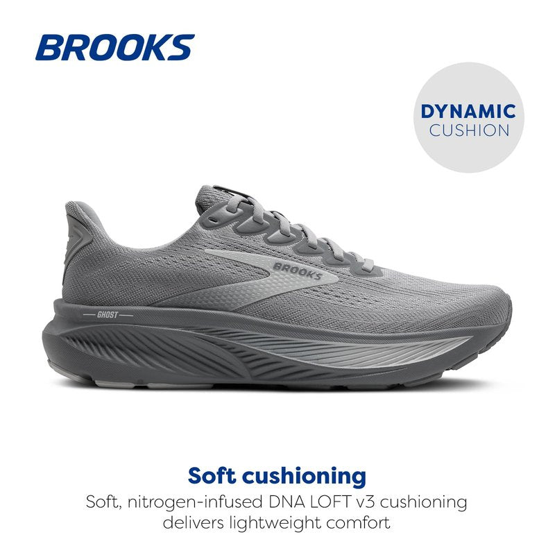 Brooks Men’s Ghost 17 Neutral Running Shoe - Primer Gray/Oyster Mushroom - 12 Wide