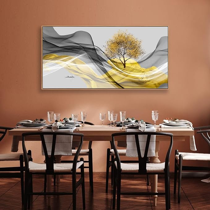 Tucai Decor Framed Wall Art Canvas Modern Light Luxury Abstract Ink Landscape Painting Artwork– Waterproof Canvas Print Bedroom Wall Decor Home and Office Wall Art for living Room 30x60inch (Framed)