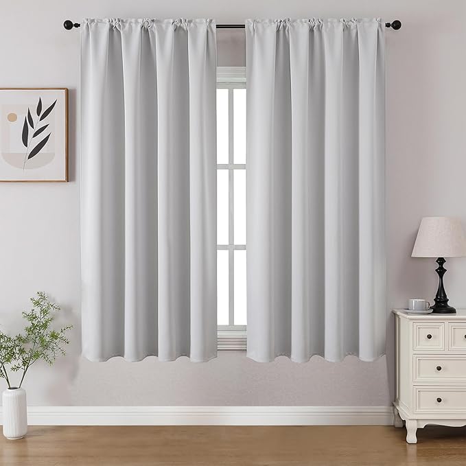 CUCRAF Blackout Curtains Room Darkening Window Curtain Panels, Rod Pocket