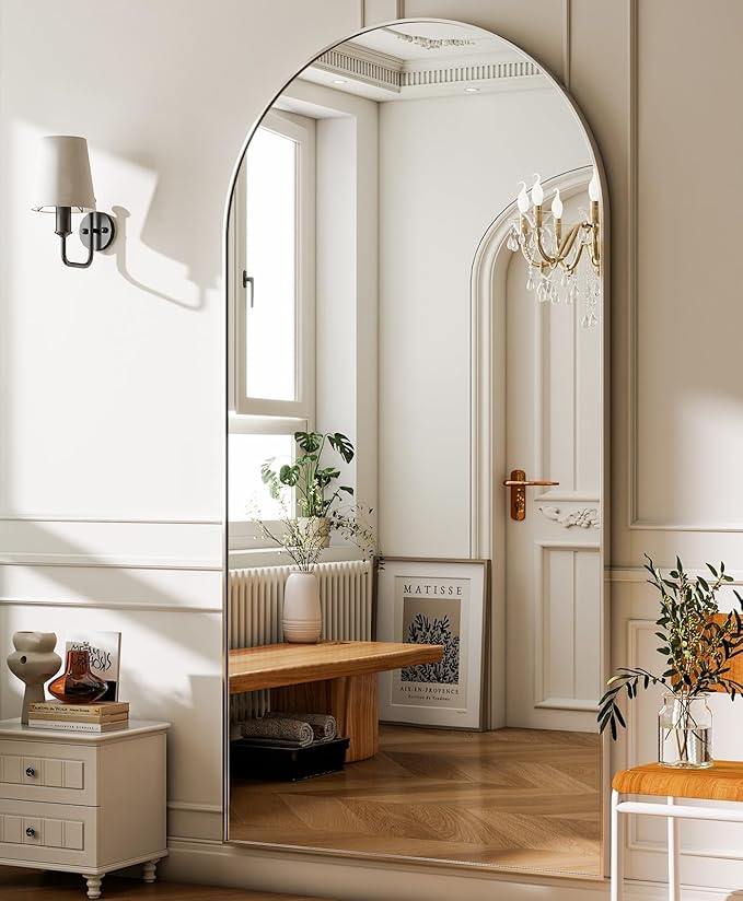 GLSLAND-34 x76 Arched Full Length Mirror-Oversize Floor Mirror Aluminum Alloy