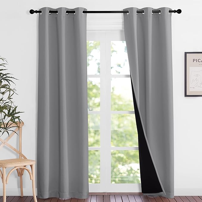 NICETOWN Full Shade Curtain Panels, Pair of Energy Smart & Noise Blocking Out