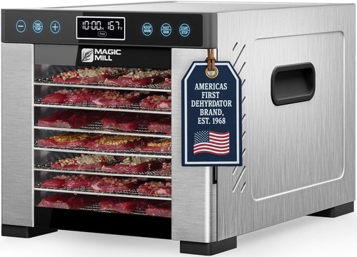 Magic Mill Pro Food Dehydrator - 600W Even-Drying System with 7 Stainless Steel Trays | 95°-176° Temp Control & 48H Timer