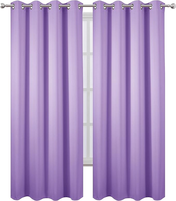LEMOMO Blackout Curtains 52 x 95 inch/Lavender Curtains Set of 2 Panels/Thermal