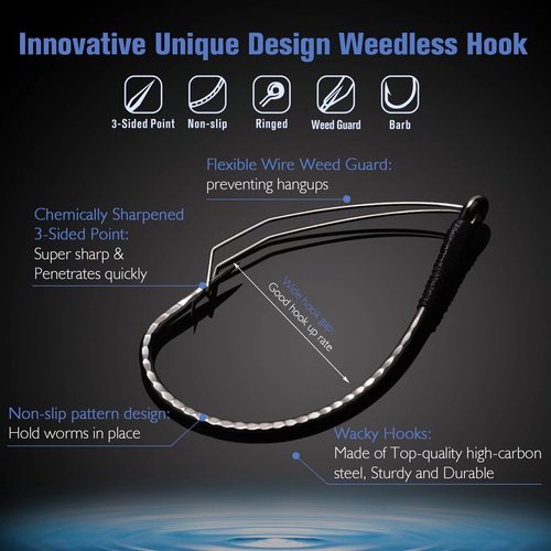8PCS Ready Tied Drop Shot Rigs for Bass Fishing Drop Shot Hooks Fishing Rig with Drop Shot Weights 1/4OZ Swivel Fluorocarbon Fishing Line Weedless Hooks 1/0