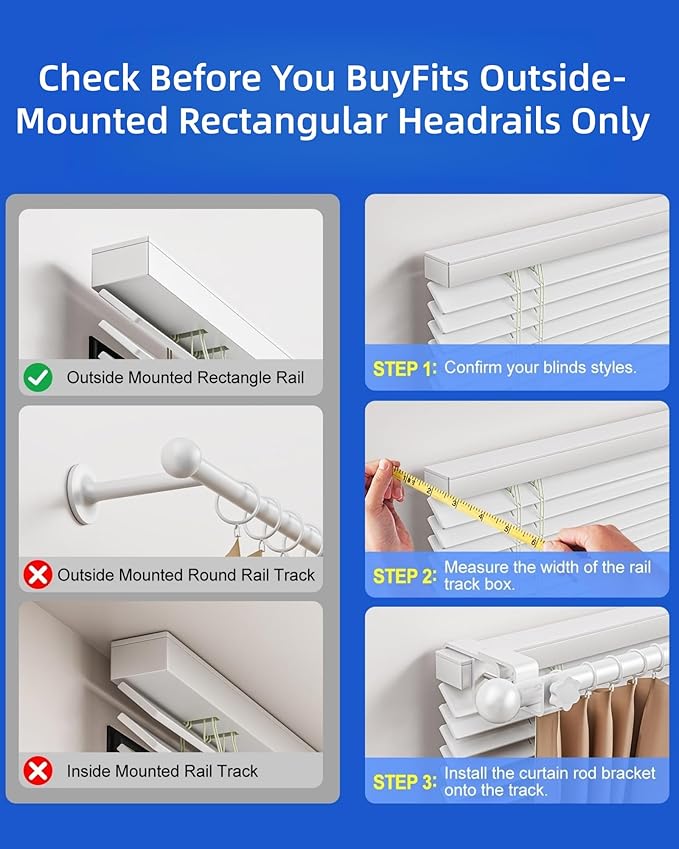 Over-Blinds Curtain Rod Brackets