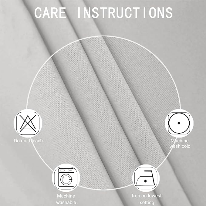 LEMOMO Blackout Curtains 52 x 90 Inch Long Light Grey Curtains Set of 2 Panels