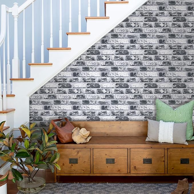 COMSTICKC 3D Faux Brick Wall Panels Peel and Stick Wall Stickers, Small Size