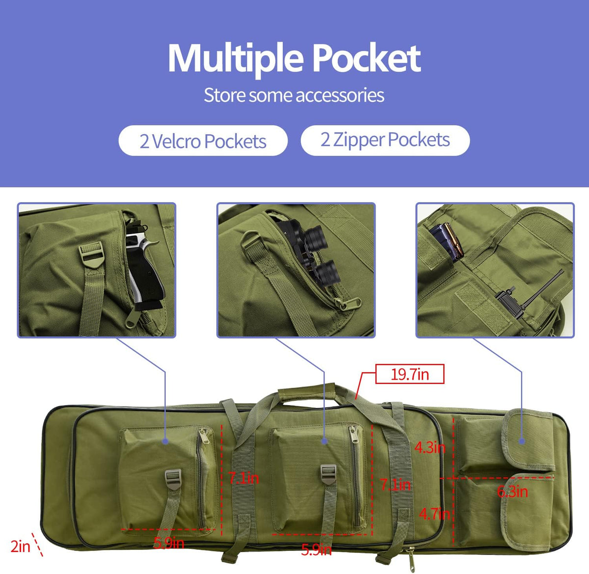 Skiennix Tactical Rifle Bag - Portable Long Backpack for Firearm Storage | Ideal for Outdoor Hunting