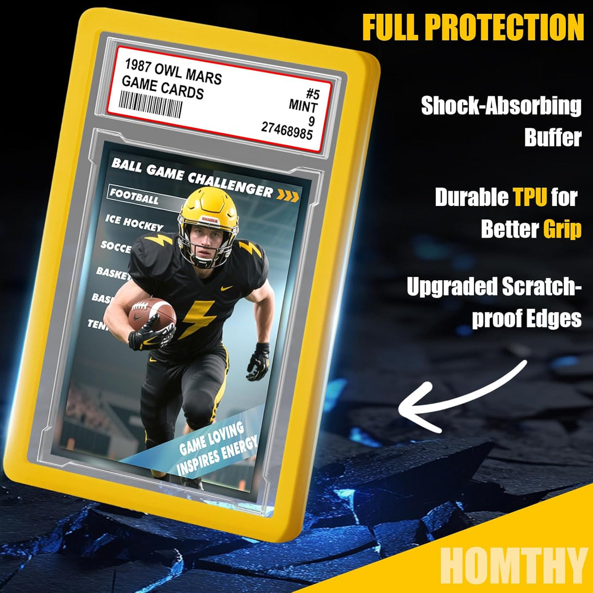PSA Graded Card Slab Bumper Set - Hard TPU Protectors with Label Position for Game & Trading Cards
