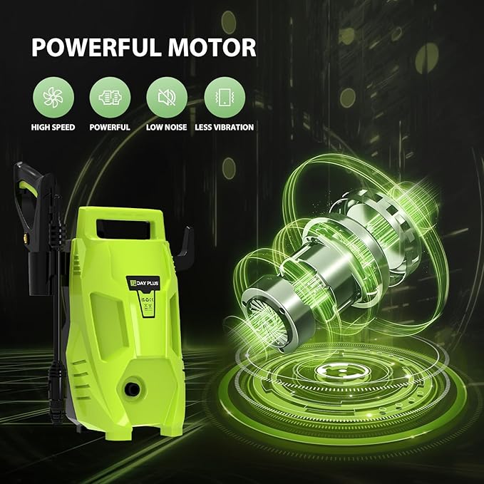 2800W Pressure Washer, 60Bar 500mL/H Portable Jet Washer Pressure Washers with Patio Cleaner, High Power Washing Machine Cleaner for Deep Cleaning Tools for Cars Patio Driveway Home Use