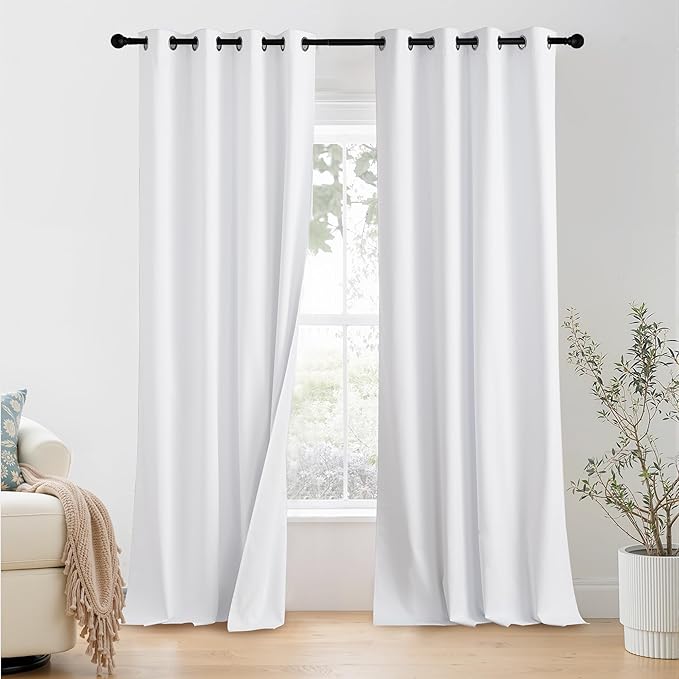 NICETOWN 100% Blackout Window Curtain Panels 96 inch Length