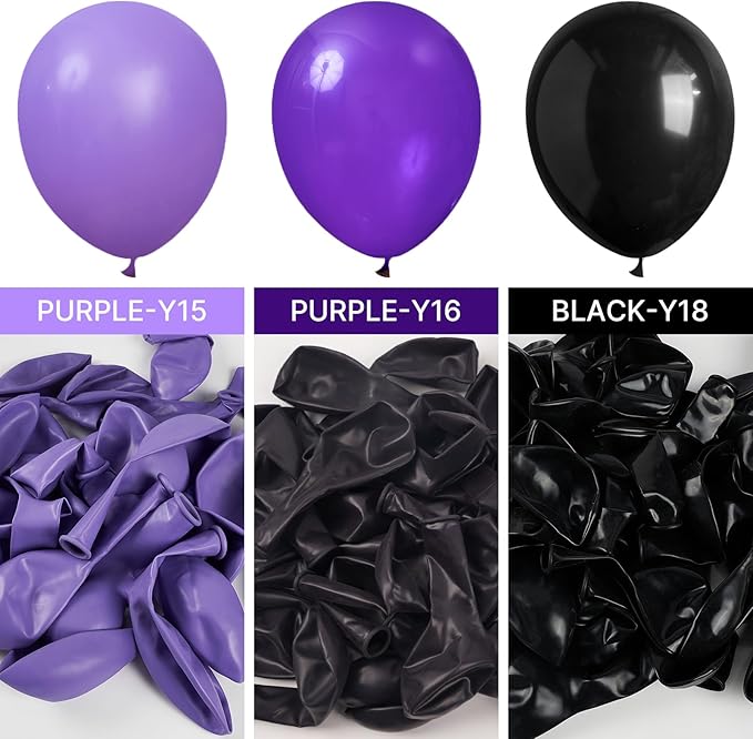 PartyWoo Dark Purple Balloons 101pcs 12 Inch Royal Purple Latex Helium Balloons for Birthday Baby Shower Graduation Anniversary Bachelorette Princess Butterfly Themed Party Decorations Purple-Y16