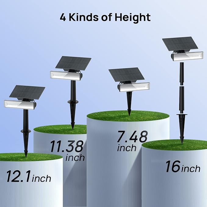 Consciot Solar Spot Lights, 54 LEDs 7 Multicolor Changing, Solar Spotlights Waterproof IP67, Outdoor Spotlights for Yard Garden Landscape, 4 Pack