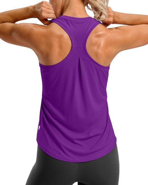 G Gradual Women's Racerback Yoga Tank Top - Loose Fit Athletic Shirt for Running & Gym Activities