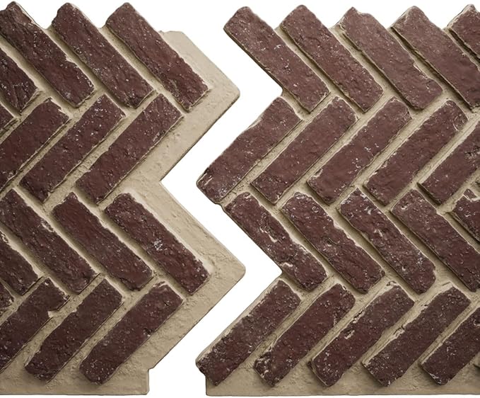 EverStone Herringbone Faux Brick Panel, 46 1/2"W x 25 1/4"H x 1"D, Old Town