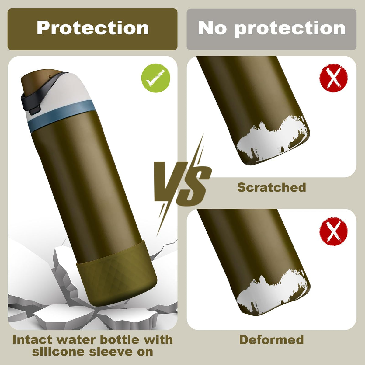 Silicone Boot for Owala Water Bottle 24 oz, Anti-Slip Protective Sleeve for FreeSip/Twist/Flip Stainless Steel Water Bottles Accessories