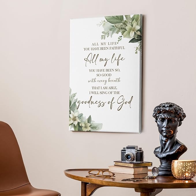 HIWX Christian Wall Decor, All My Life You Have Been Faithful Bible Verse