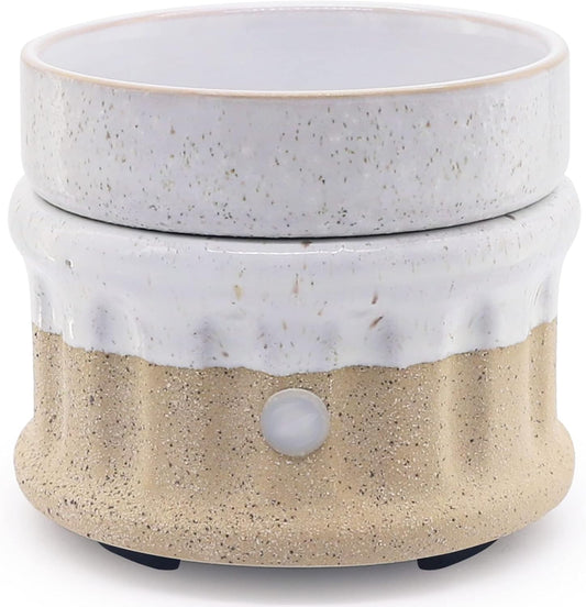 Ceramic Wax Melt Warmer - 3 in 1 Smokeless and Flameless Electric Wax Warmer,Easy to Handle Candle Warmer for Essential Oil and Wax Cubes is Suitable for Home and Office Décor…