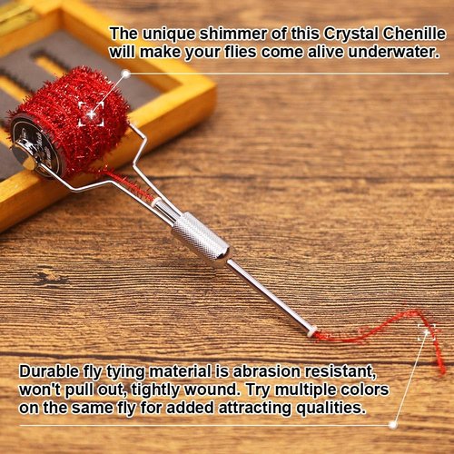LURELINK-Crystal-Flash-Chenille-Fly-Tying-Materials-16-Colors-Sparkling-Chenille-for -Crappie -Jig Making Supplies & Fly Patterns (16-Colors)