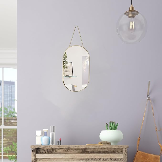 Gold Oval Mirror, Vanity Mirror