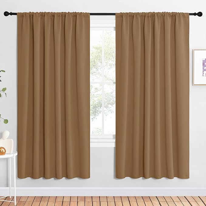 NICETOWN Bedroom Window Curtain Panels, 2 Panels, 62 in x 72 in, Window
