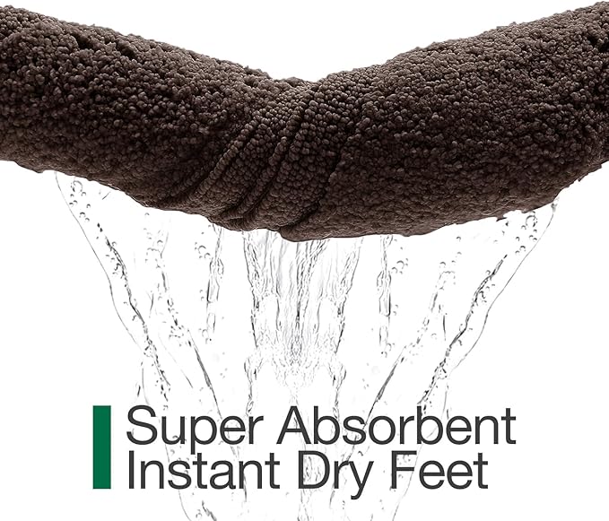 LUMI Ultra Soft Bathroom Rugs Non Slip with Rubber Backing, Absorbent Washable Bath Mat Quick Dry, Upgraded Premium Microfiber Plush Carpet for Bathtub and Shower Floor, Brown, 24x36
