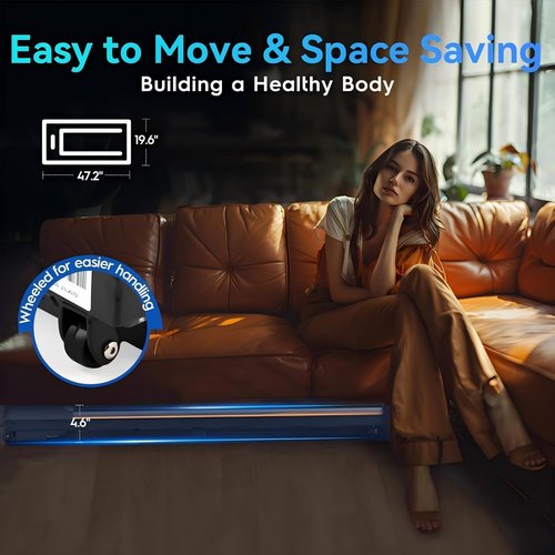 Yagud Walking Pad Treadmill for Home Office, Portable Under Desk Treadmill with Remote Control and LED Display, Walking Jogging Running Machine
