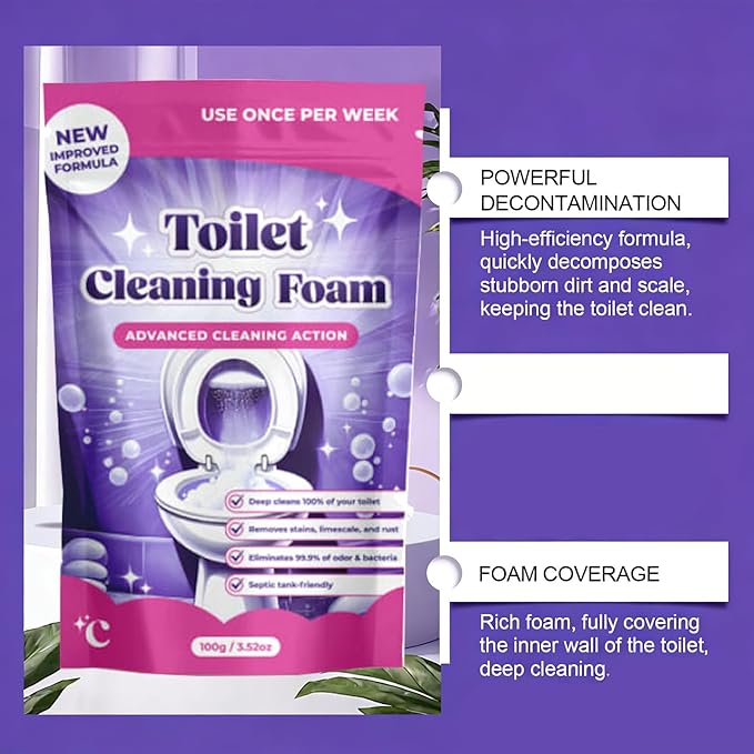 Upgrade Toilet Bowl Cleaner, for Sparkling Clean, Touch Free Foaming Cleaning Powder (3pcs)