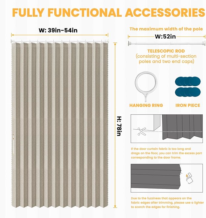 AJAZZ Blackout Door Curtain