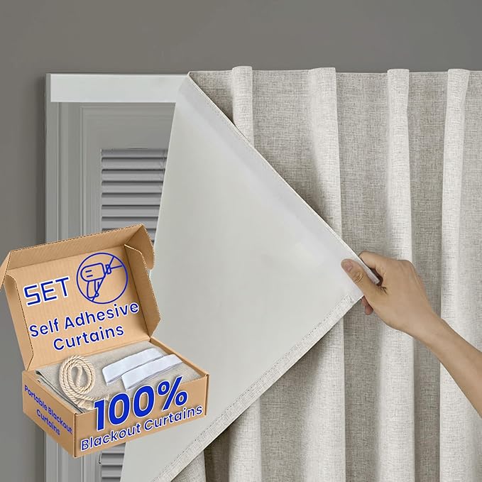 Self-Adhesive 100% Blackout Curtain