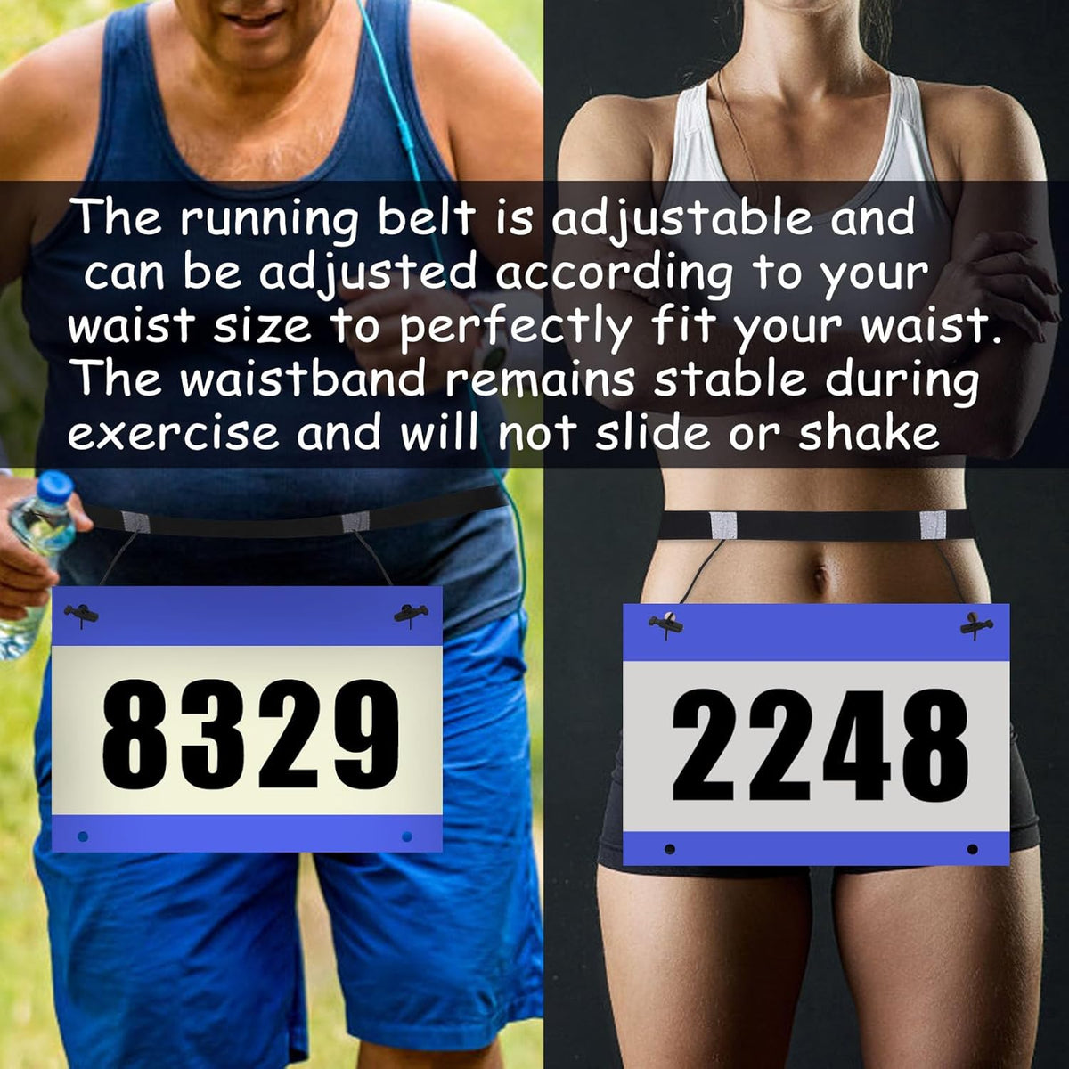 Skiennix Race Number Belt - Adjustable, Lightweight Design for Runners | Comfortable Fit